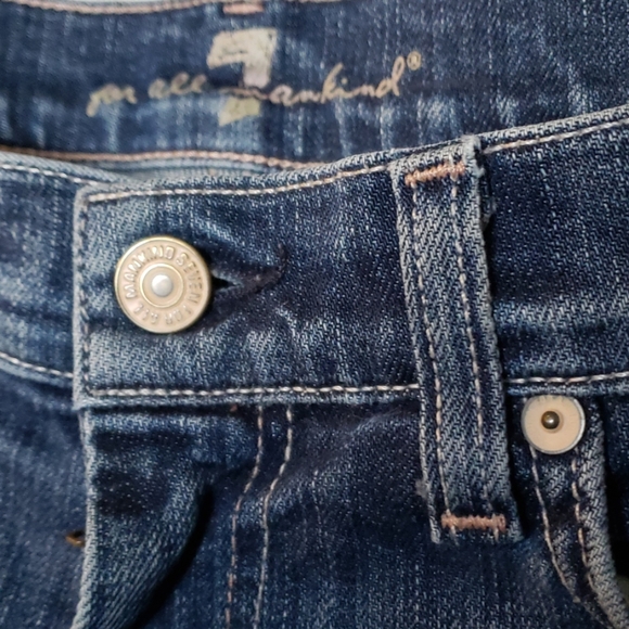 7 for all mankind crop dojo whiskers ombre denim blue jeans size 29 - Picture 3 of 6